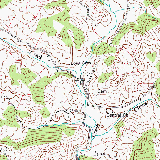 Topographic Map of Shupe Creek, VA