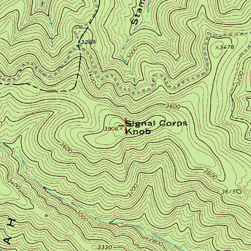 Topographic Map of Signal Corps Knob, VA