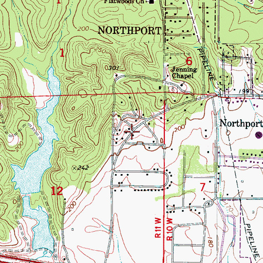 Topographic Map of Wensa Place, AL