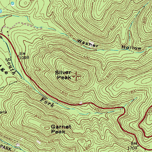 Topographic Map of Silver Peak, VA