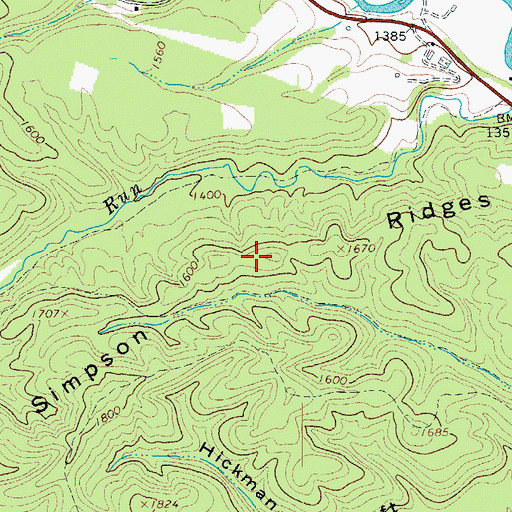 Topographic Map of Simpson Ridges, VA