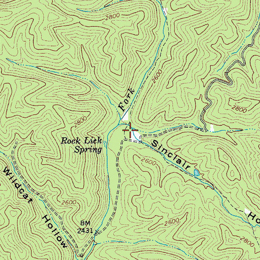 Topographic Map of Sinclair Hollow, VA