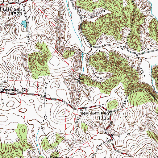 Topographic Map of Sinking Creek, VA
