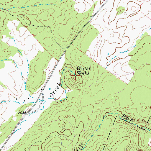 Topographic Map of Sinking Creek, VA