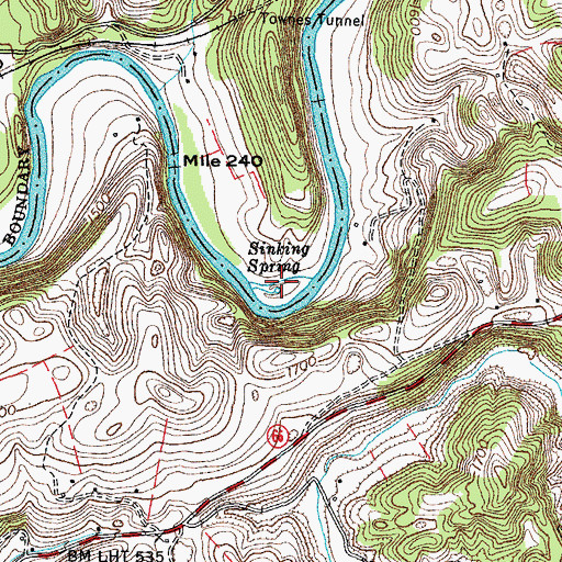 Topographic Map of Sinking Spring, VA