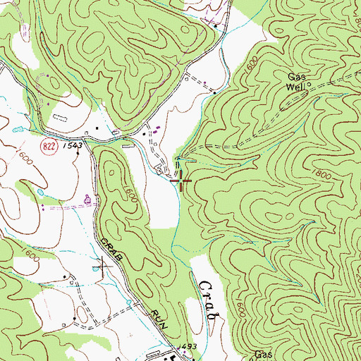 Topographic Map of Sirks Run, VA