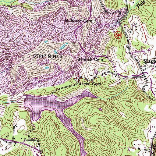 Topographic Map of Skeen Cemetery, VA