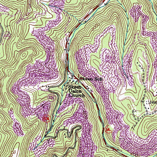 Topographic Map of Skeen School, VA