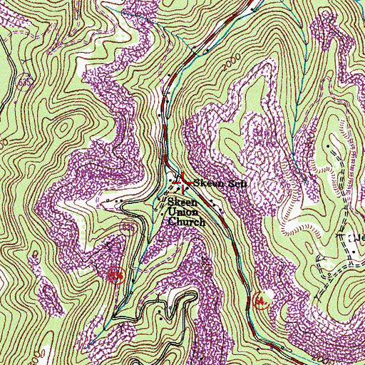 Topographic Map of Skeen Union Church, VA