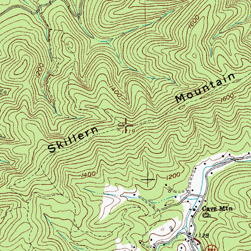 Topographic Map of Skillern Mountain, VA