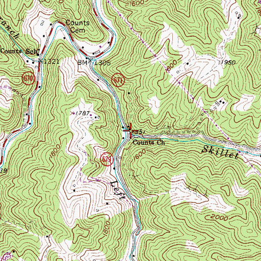 Topographic Map of Skillet Branch, VA