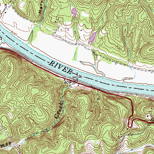 Topographic Map of Skimmer Creek, VA