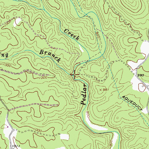 Topographic Map of Skulking Branch, VA