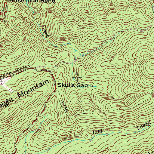 Topographic Map of Skulls Gap, VA