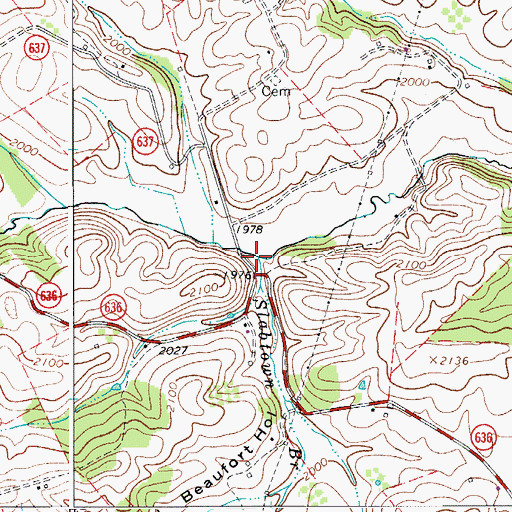 Topographic Map of Slabtown Branch, VA