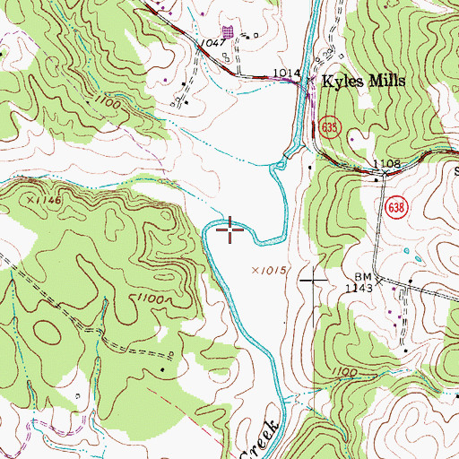 Topographic Map of Slate Branch, VA