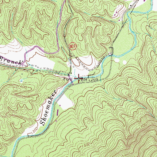 Topographic Map of Slate Lick Branch, VA