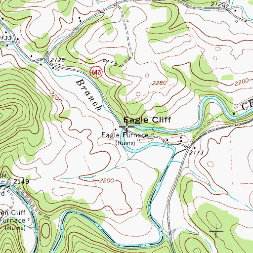 Topographic Map of Slate Spring Branch, VA
