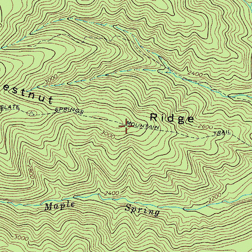 Topographic Map of Slate Springs Mountain Trail, VA