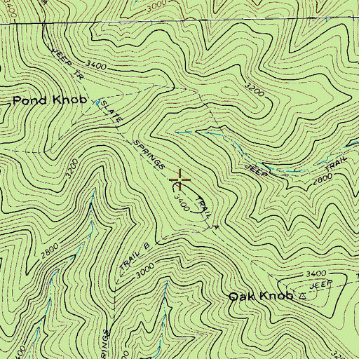 Topographic Map of Slate Springs Trail A, VA