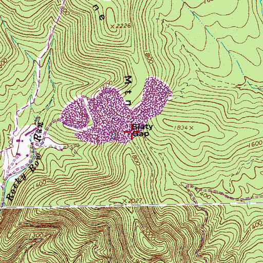 Topographic Map of Slaty Gap, VA