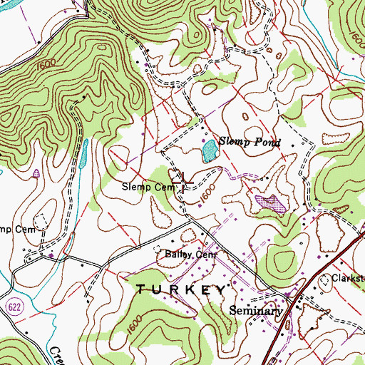 Topographic Map of Slemp Cemetery, VA