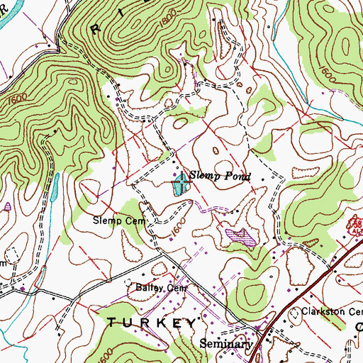 Topographic Map of Slemp Pond, VA