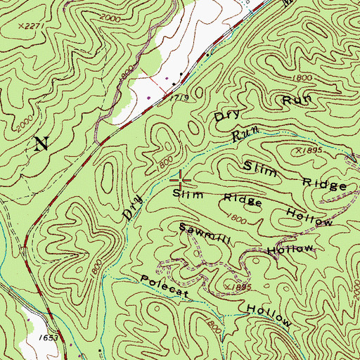 Topographic Map of Slim Ridge Hollow, VA