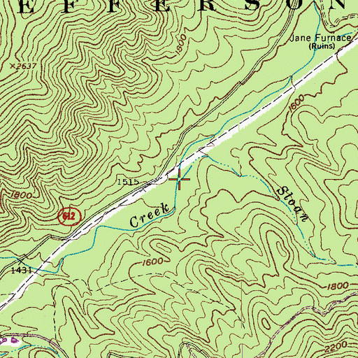 Topographic Map of Sloan Branch, VA
