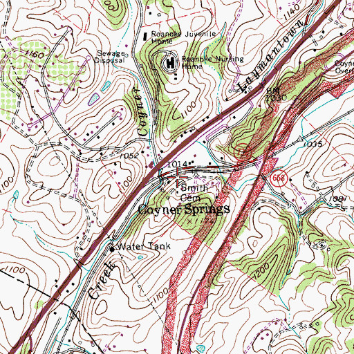 Topographic Map of Smith Cemetery, VA