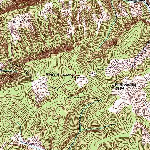 Topographic Map of Smith Cemetery, VA
