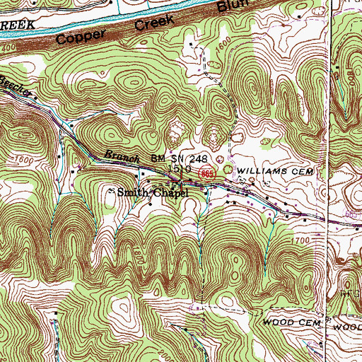 Topographic Map of Smith Chapel, VA