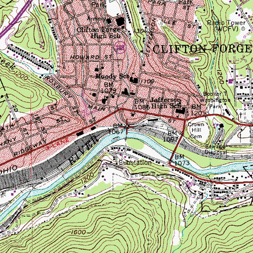 Topographic Map of Smith Creek, VA