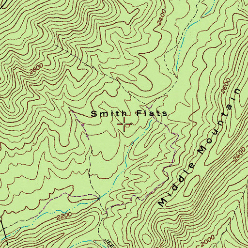Topographic Map of Smith Flats, VA