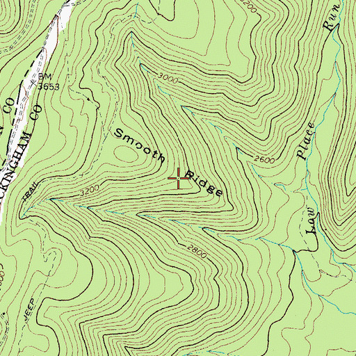 Topographic Map of Smooth Ridge, VA