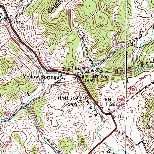 Topographic Map of Smyth Branch, VA