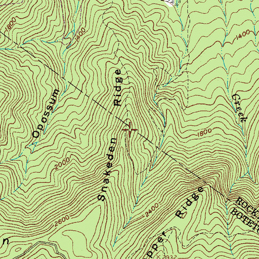 Topographic Map of Snakeden Ridge, VA