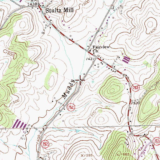 Topographic Map of Snapp Creek, VA