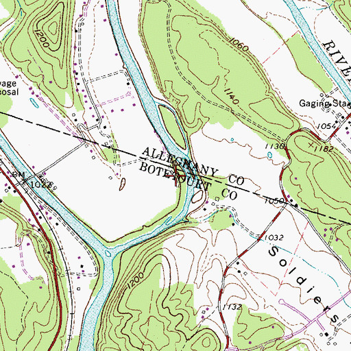 Topographic Map of Soldiers Retreat Valley, VA