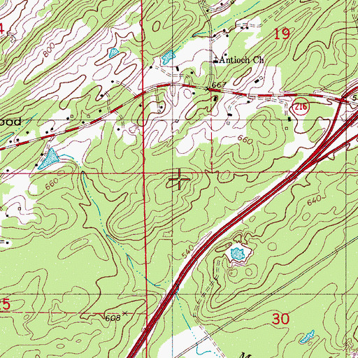 Topographic Map of West Red Mountain, AL