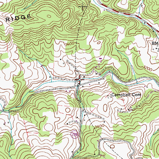 Topographic Map of Solomon Branch, VA