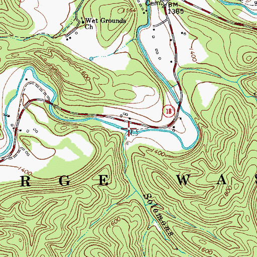 Topographic Map of Solomons Run, VA