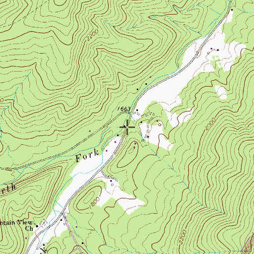 Topographic Map of South Fork Back Creek, VA