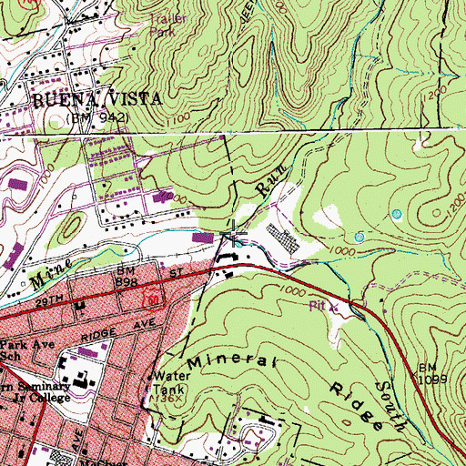 Topographic Map of South Fork Chalk Run, VA