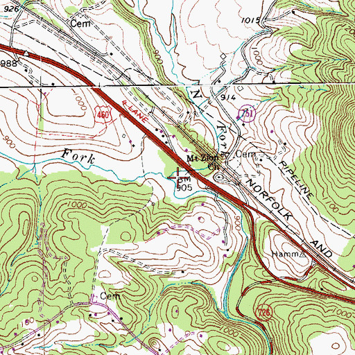 Topographic Map of South Fork Goose Creek, VA