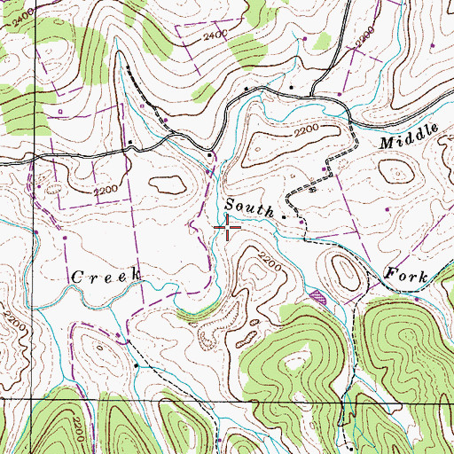Topographic Map of South Fork Moccasin Creek, VA