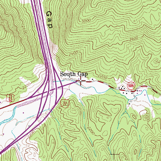 Topographic Map of South Gap, VA