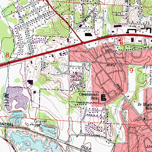 Topographic Map of Westridge, AL