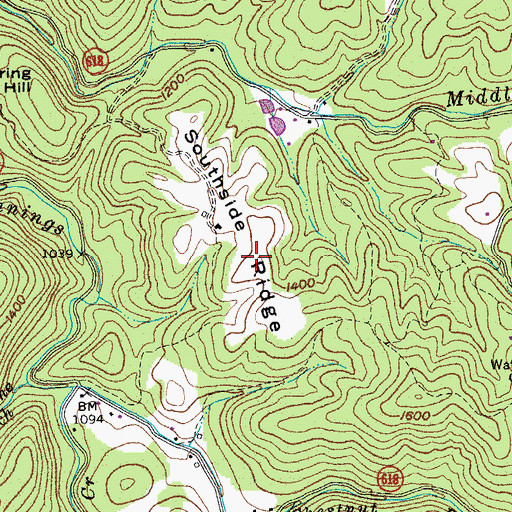 Topographic Map of Southside Ridge, VA