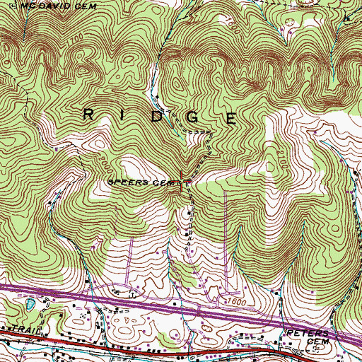 Topographic Map of Speers Cemetery, VA